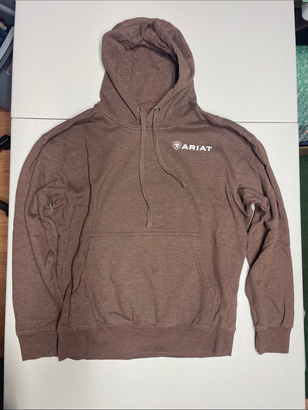 Ariat Men's Chest Logo Brown Pullover Hoodie